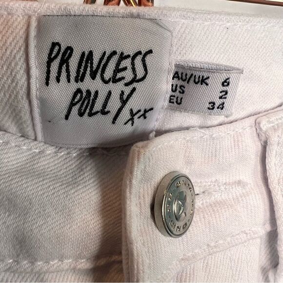 Princess Polly white distressed wide leg jeans - Picture 5 of 10